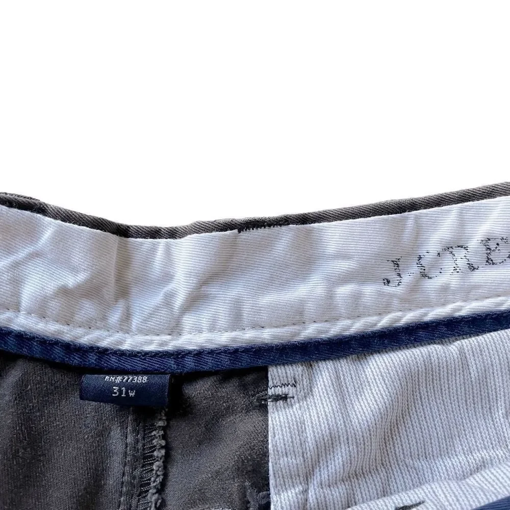 J Crew Dark Gray Distressed Signature Whale Embroidered Shorts Men’s Size 31 W